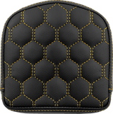 RoadSofa™ Sissy Bar Pad - Honeycomb - Gold Stitching