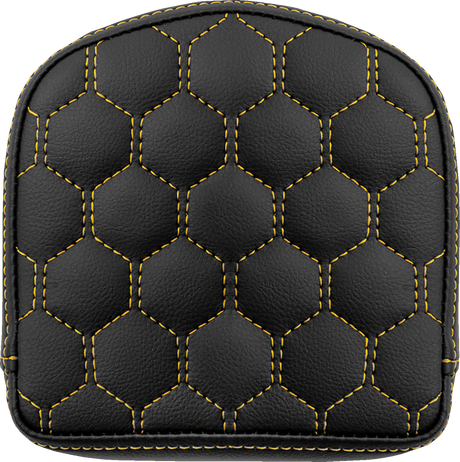 RoadSofa™ Sissy Bar Pad - Honeycomb - Gold Stitching