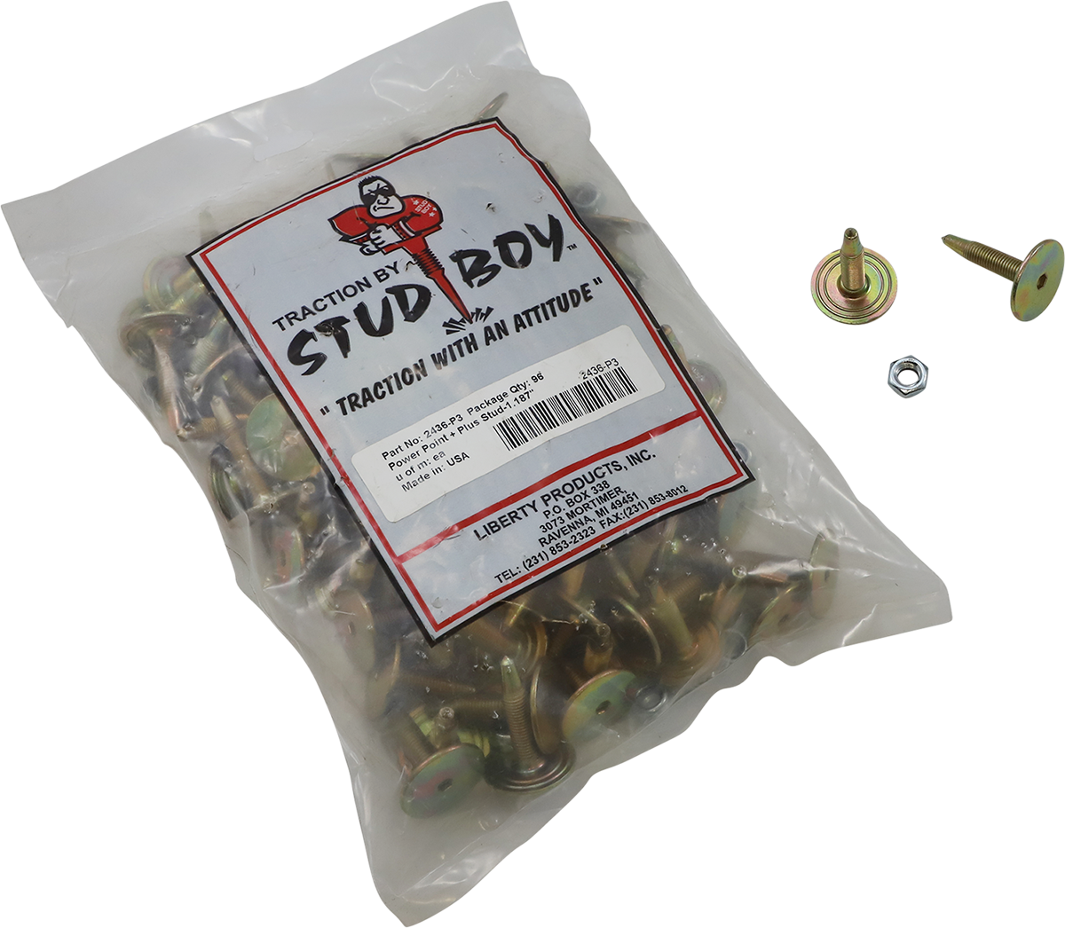 Studs with Locknuts - 1.187\" - 96 Pack