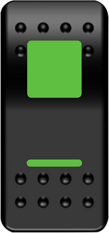 Rocker Switch - On/Off - Green
