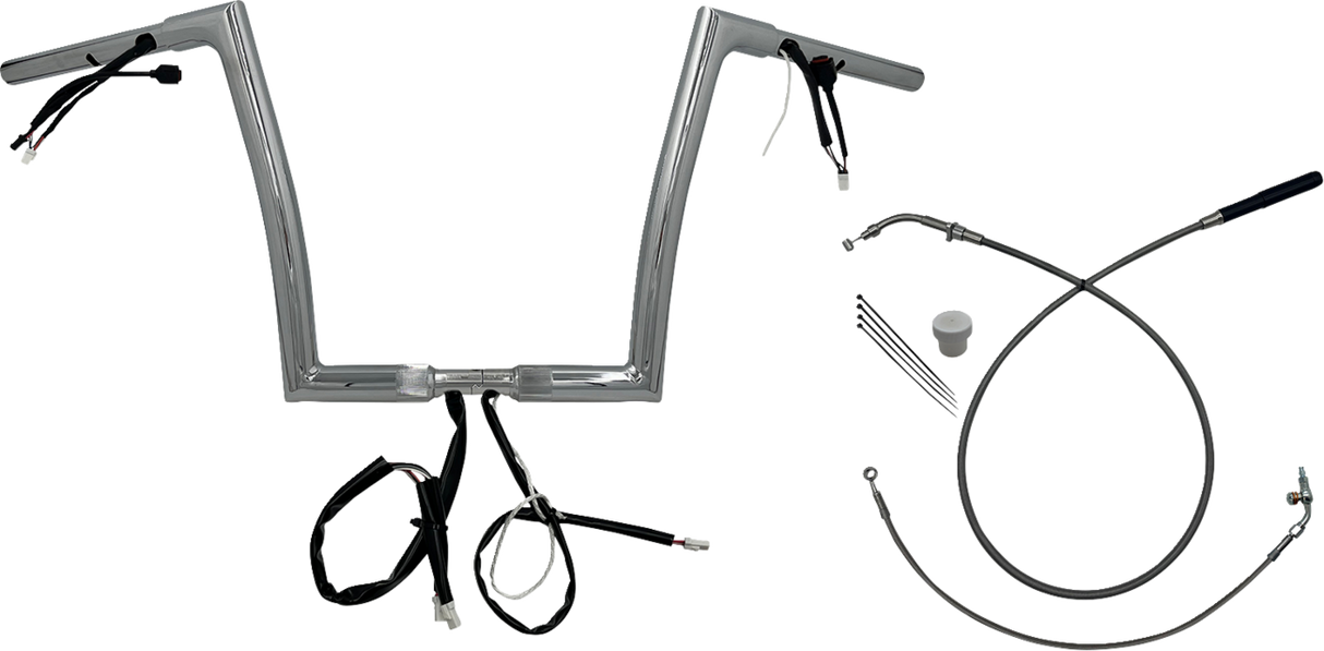 1-1/4\" EZ Install Flat Top Handlebar - 12\" - Chrome 2023 - 2024