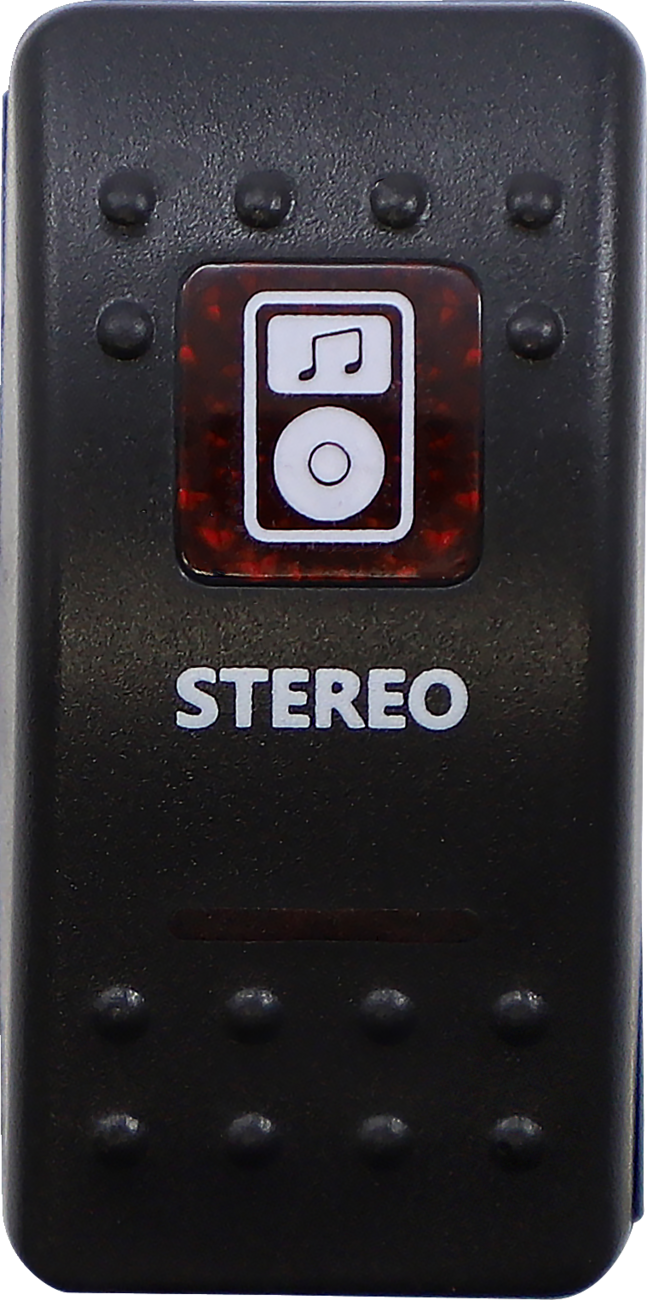 Rocker Switch - Stereo - Red