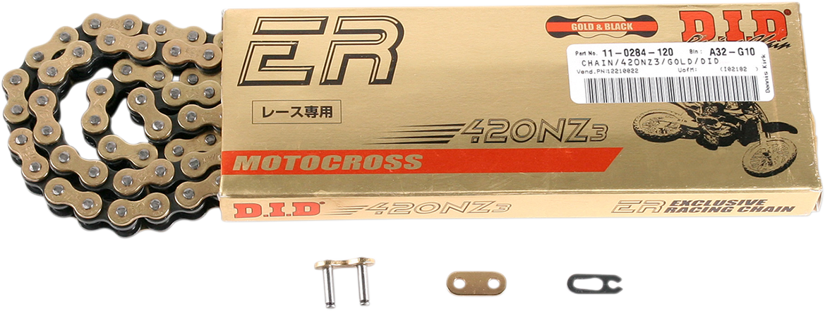 420 NZ3 - High-Performance Motorcycle Chain - Gold - 120 Links