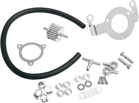 Crankcase Breather with Support Bracket Kit - Dyna/Softail/Touring/Trike 2008 - 2017