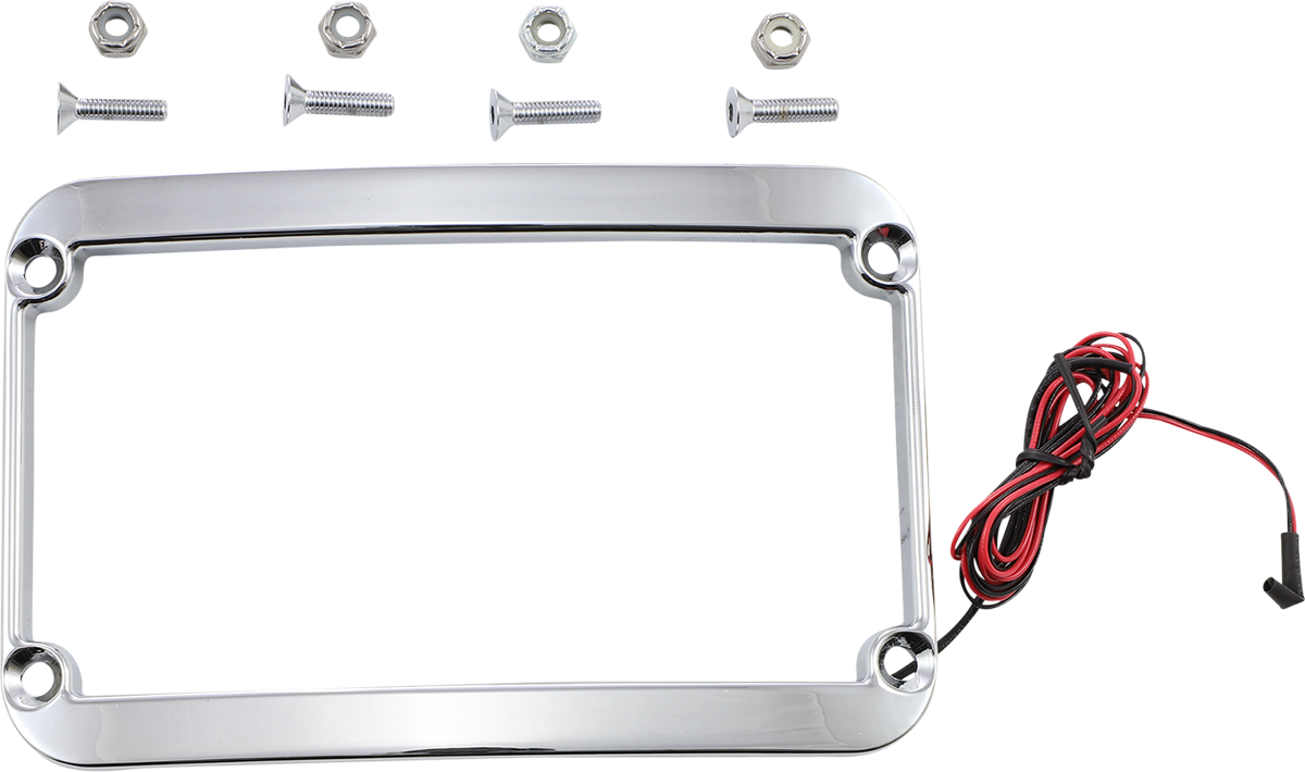 Lighted License Plate Frame - Chrome
