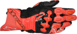 GP Plus R V3 Leather Gloves - Bright Red/Fluo Red/Black - Small