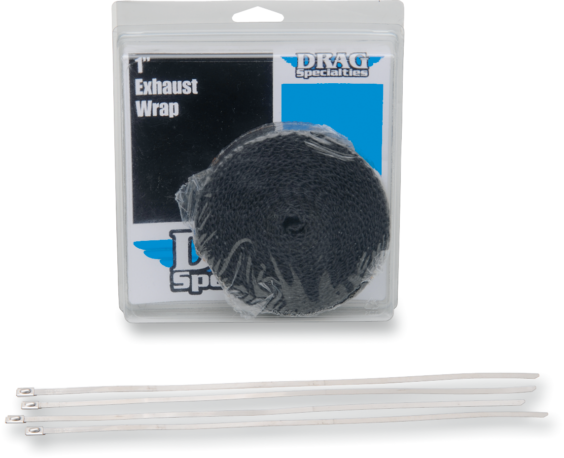 Exhaust Heat Wrap Kit with Ties - Black - 1\" x 25\'
