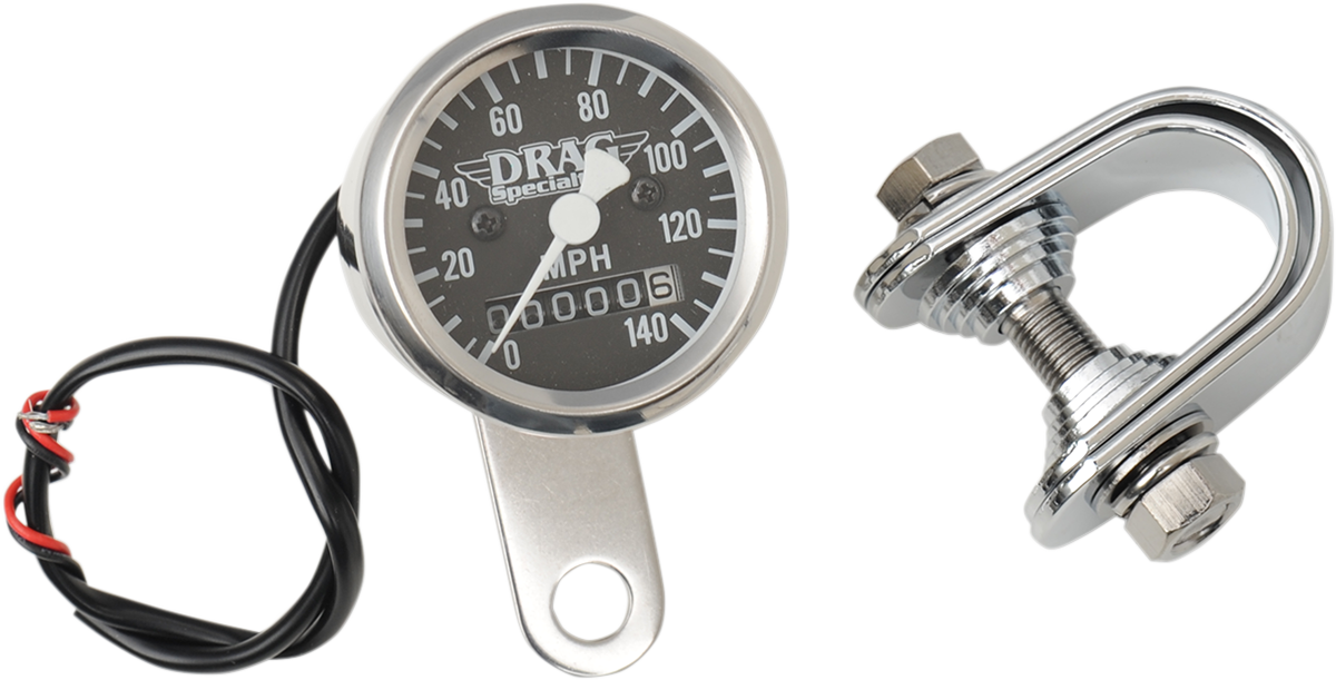 Mini Speedometer - Black - 2:1 Ratio - 1-7/8\"