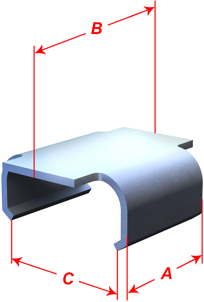 Flat Track Clips - 1.536\" Total Length - 10 Pack