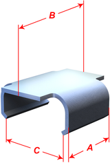 Flat Track Clips - 1.536\" Total Length - 10 Pack