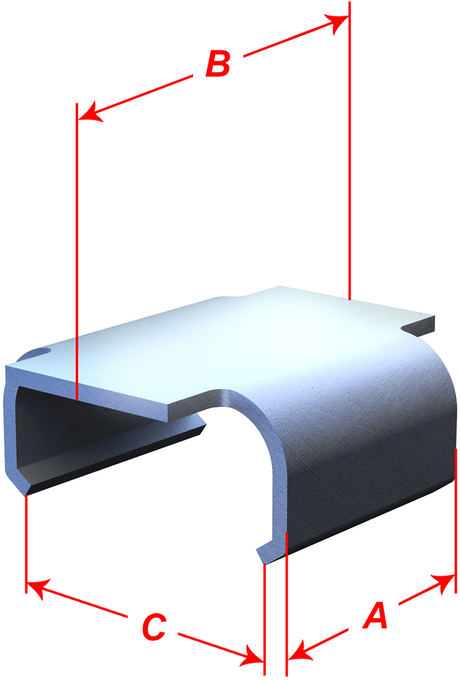 Flat Track Clips - 1.536\" Total Length - 10 Pack