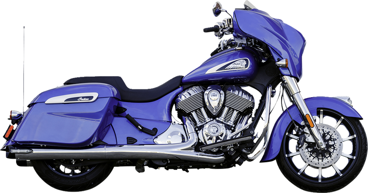 4\" Broadhead Slip-On Mufflers - Slash Cut - Chrome 2014 - 2022