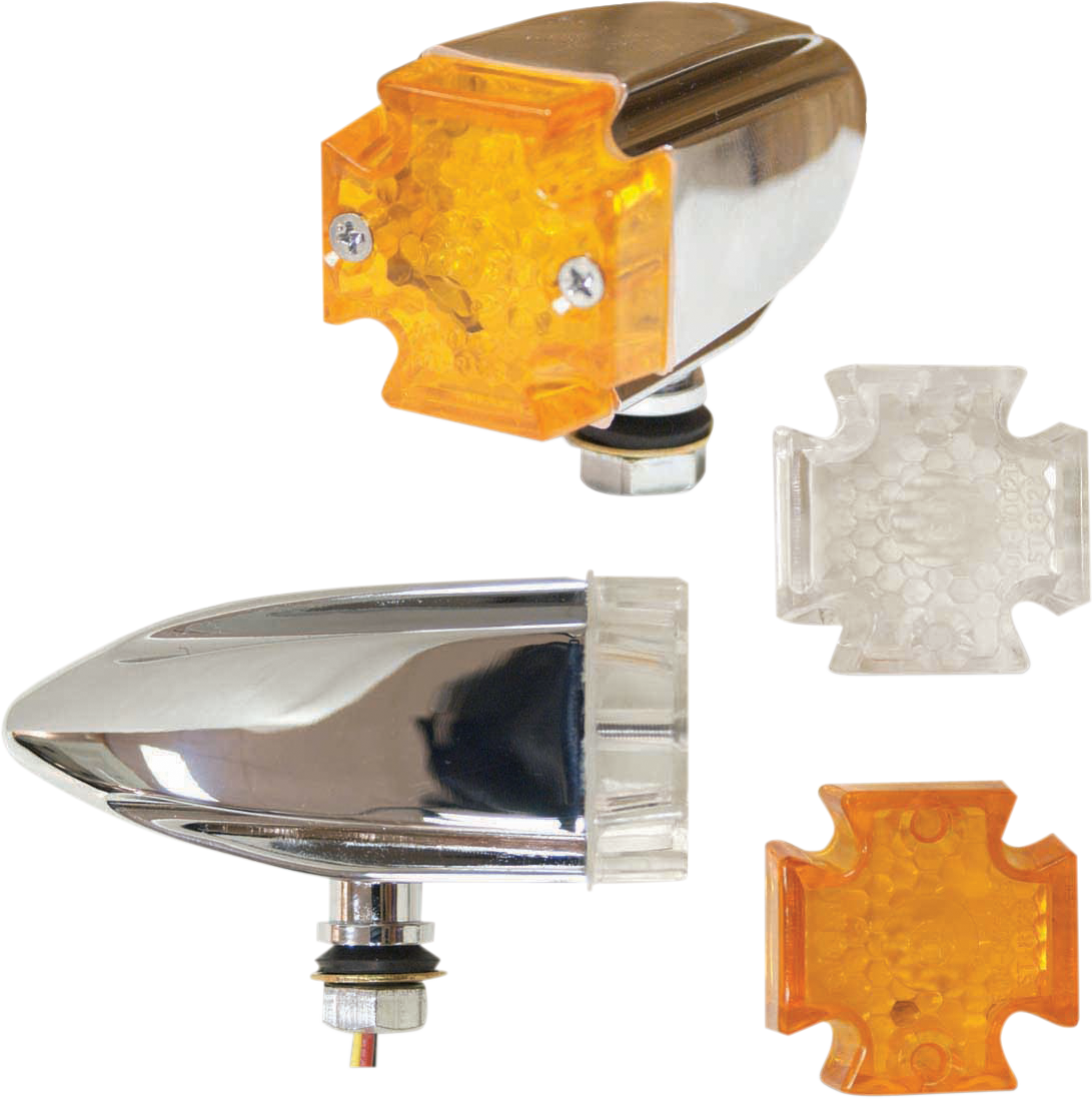 LED Maltese Deco Lights - Amber and Clear Lens