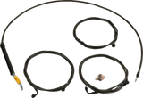 Standard Midnight Braided Handlebar Cable/Brake Line Kit - 15\"-17\" Ape Hangers - \'23-\'24 Touring 2023 - 2024