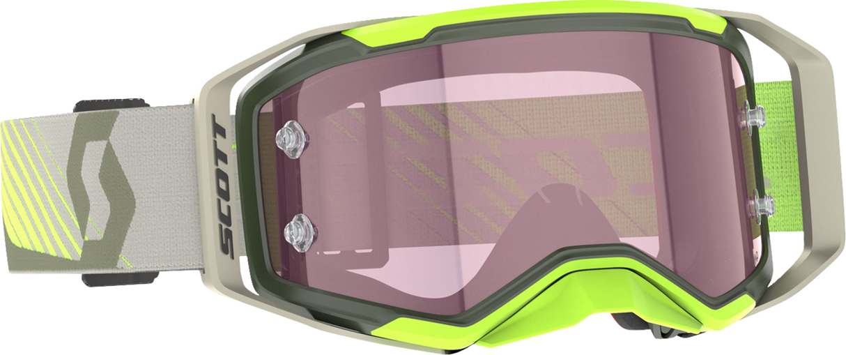 Prospect 2.0 AMP Goggle - Kaki Green/Neon Yellow - Rose Lens