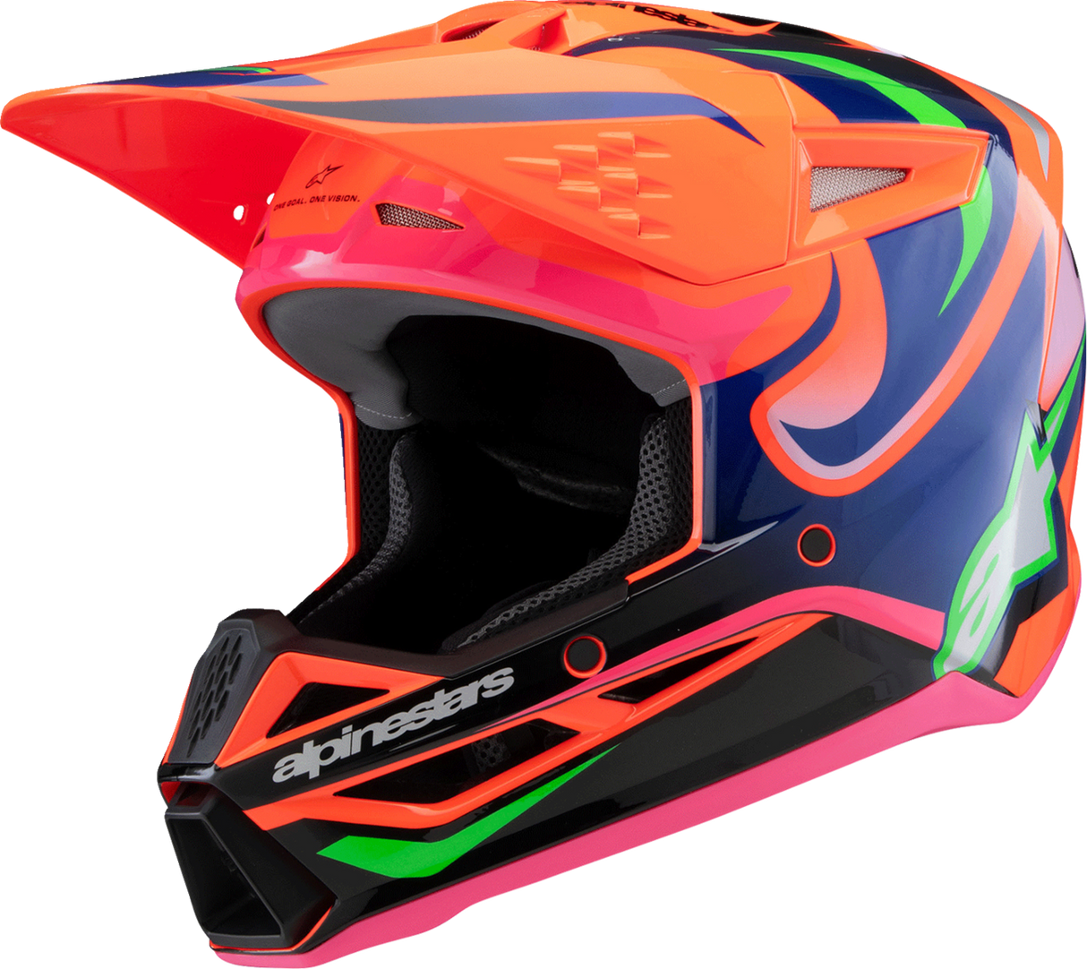 Youth SM3 Helmet - Deegan - Gloss Orange Fluo/Purple/Pink Fluo - Small