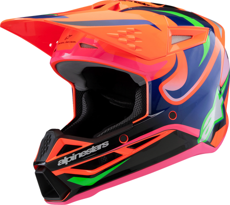Youth SM3 Helmet - Deegan - Gloss Orange Fluo/Purple/Pink Fluo - Small