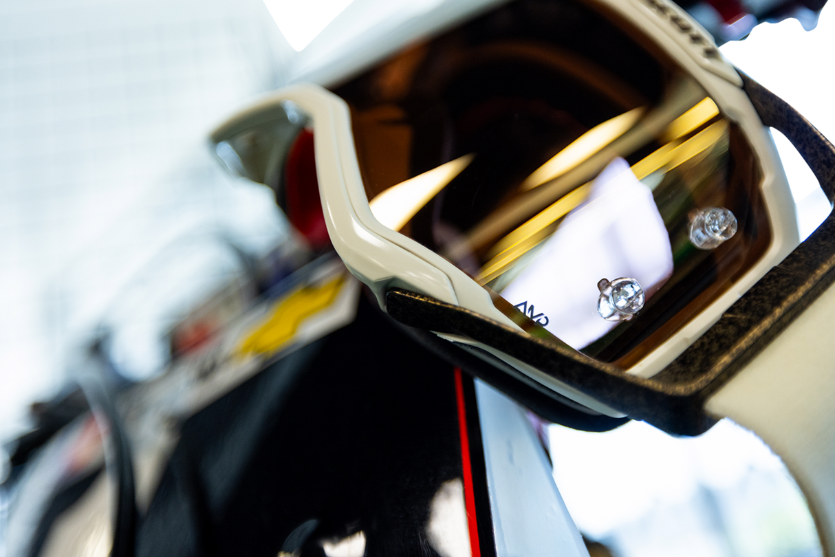 Prospect Pro Circuit Amplifier Goggle - Beige/White/Brown - Gold Chrome Works Lens