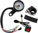 Programmable Speedometer with Indicator Lights - Gloss Black - 140 MPH LED White Face - 1-7/8\" 1999 - 2003