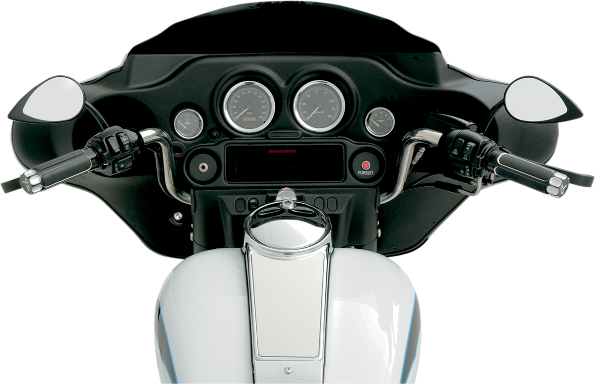 Mirror - Side View - Teardrop - Black - Curved/Long Stem - Each