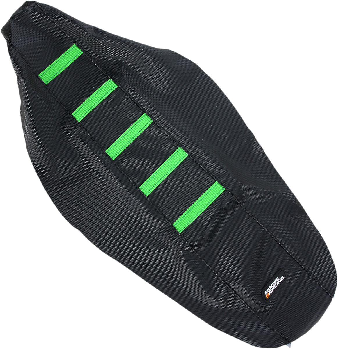 Ribbed Seat Cover - Black Cover/Green Ribs - Kawasaki 2012 - 2016