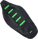 Ribbed Seat Cover - Black Cover/Green Ribs - Kawasaki 2012 - 2016
