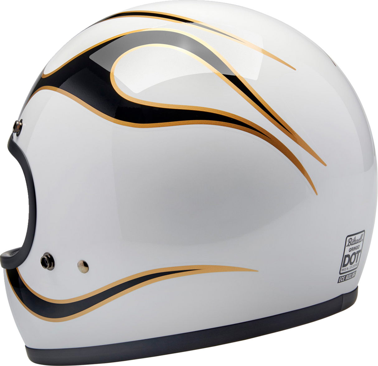 Gringo Helmet - Flames - White/Black - Small