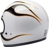 Gringo Helmet - Flames - White/Black - Small