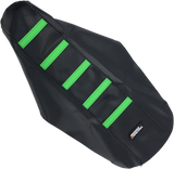 Ribbed Seat Cover - Black Cover/Green Ribs - Kawasaki 2014 - 2025