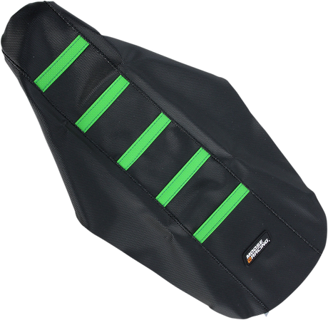 Ribbed Seat Cover - Black Cover/Green Ribs - Kawasaki 2014 - 2025