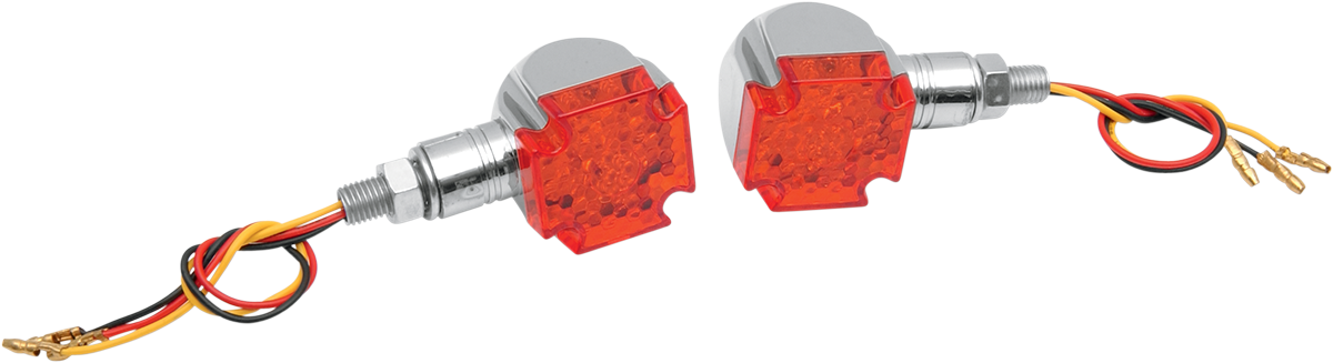 LED Maltese Marker Lights - Chrome/Red