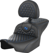 Roadsofa™ Seat - with Backrest - Honeycomb - Blue Stitch - FLTR/FLHX \'23-\'24 2023 - 2024