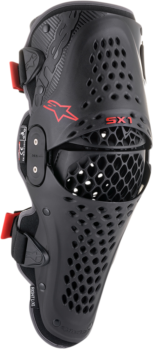 SX1 v2 Knee Guards - Black/Red - L/XL