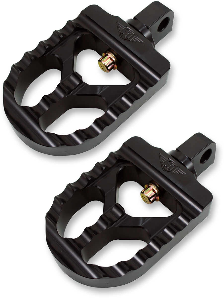 Adjustable Serrated Short Footpegs - Black