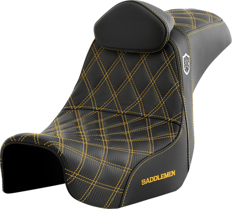 Pro Series SDC Performance Seat - with Backrest - Gold Stitch - Dyna \'06-\'17 2006 - 2017