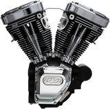 T124 Long Block Engine - Wrinkle Black and Chrome - Touring 2007 - 2020