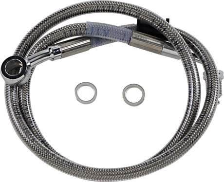 Brake Line - +4\" - Stainless Steel - \'18-\'22 Softail 2018 - 2023
