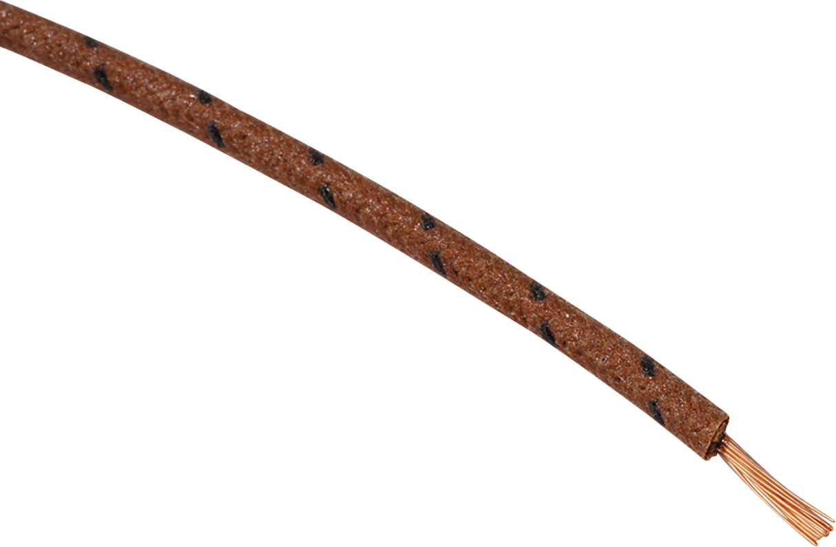 25\' Cloth-Braided Wire Spool - 16 Gauge - Brown/Black