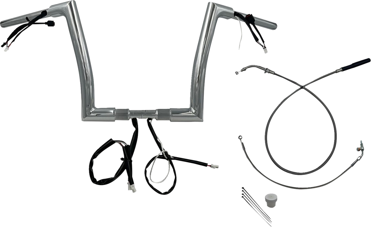 1-1/2\" EZ Install Flat Top Handlebar - 12\" - Chrome 2023 - 2024