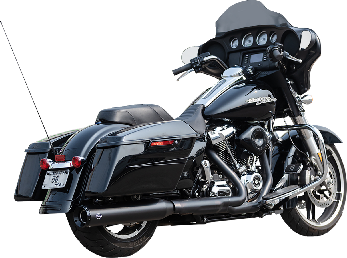 2-into-1 Swindler Exhaust Conversion Kit - 4-1/2\" - Black - M8 Touring 2017 - 2025