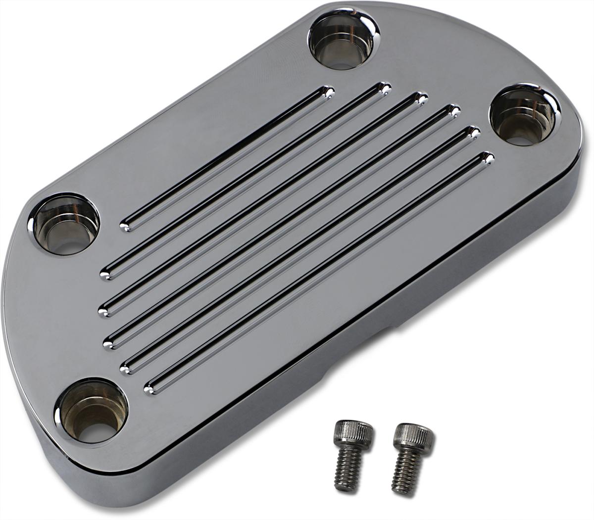 Chrome Flat 1\" Handlebar Clamp Mount - For Pullback Risers