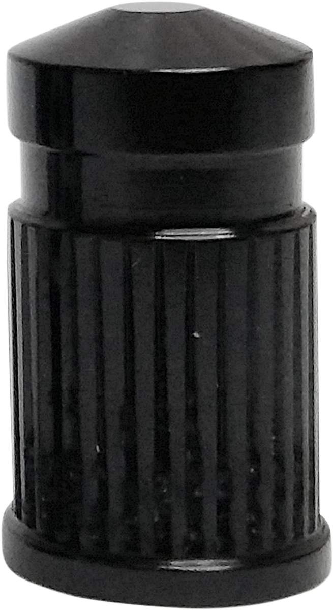 Valve Stem Cap - Round - Black - Anodized