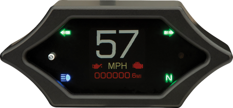 Handle Bar Mount Speedometer - With Signals - Spiked - Black