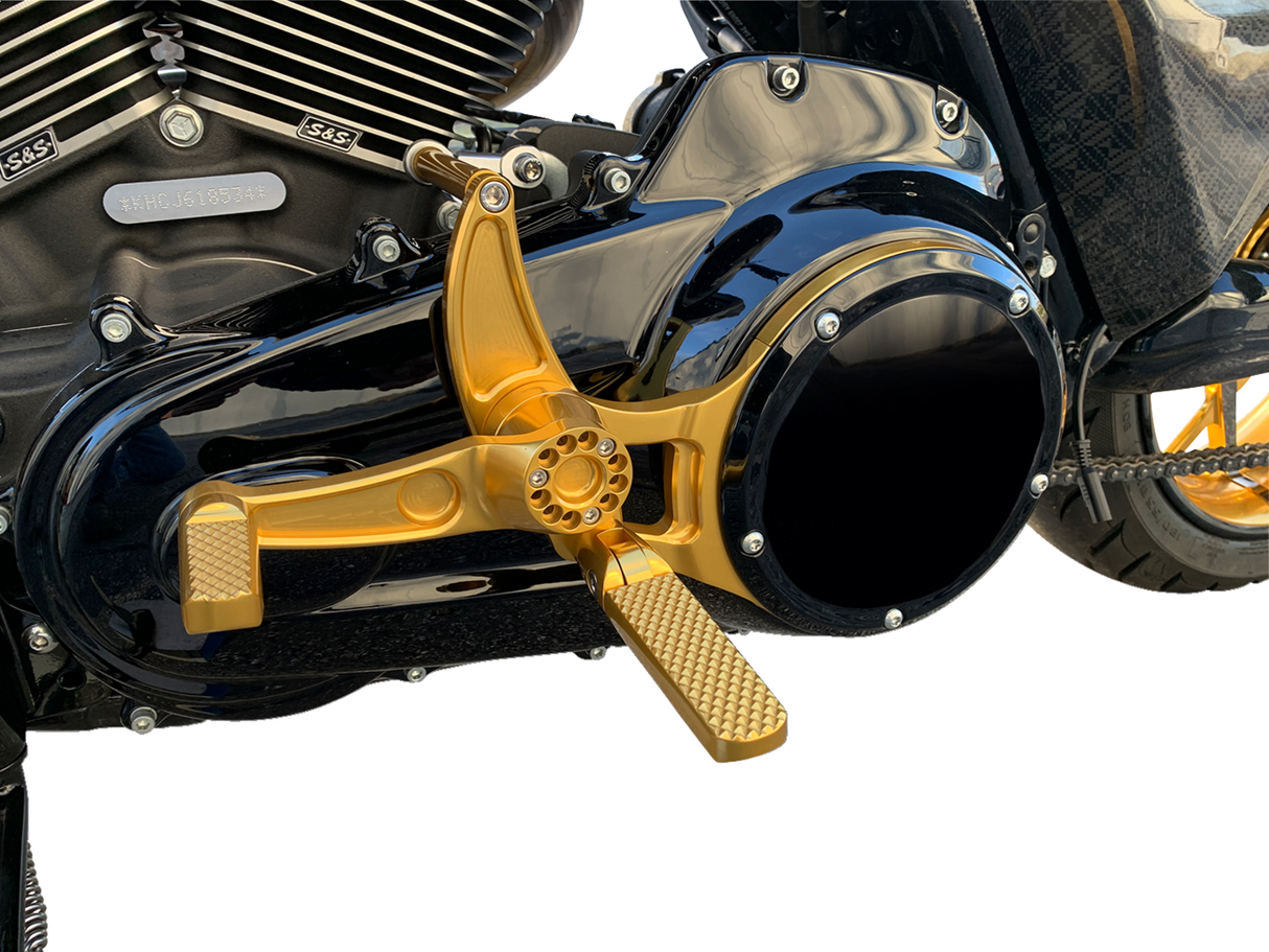 Mid Control Conversion Kit - Gold - Knurled Pegs - FLH/FLT 2015 - 2020