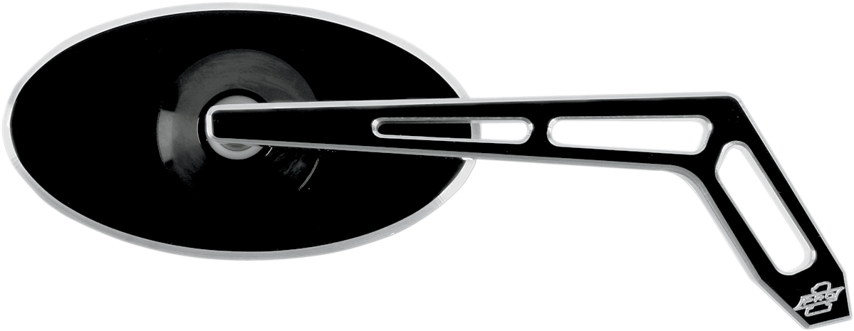 Mirror - Weekend Warrior - Side View - Cut-Out - Oval - Black - Right