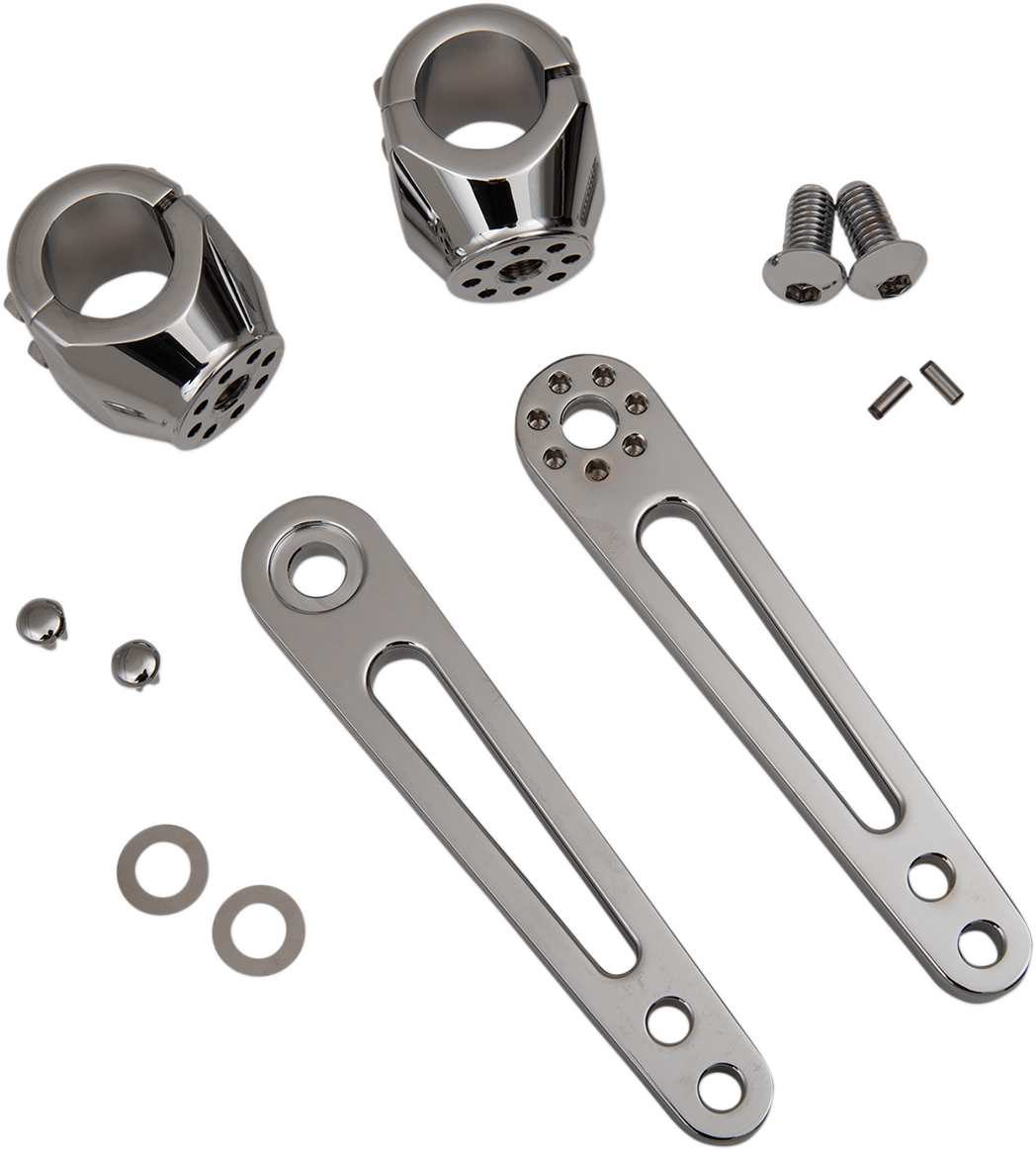 Adjustable Highway Peg Mounts - 1-1/4\" - Chrome