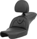 Roadsofa™ Seat - with Backrest - Black/Black Stitching - FXD \'96-\'03 1996 - 2003