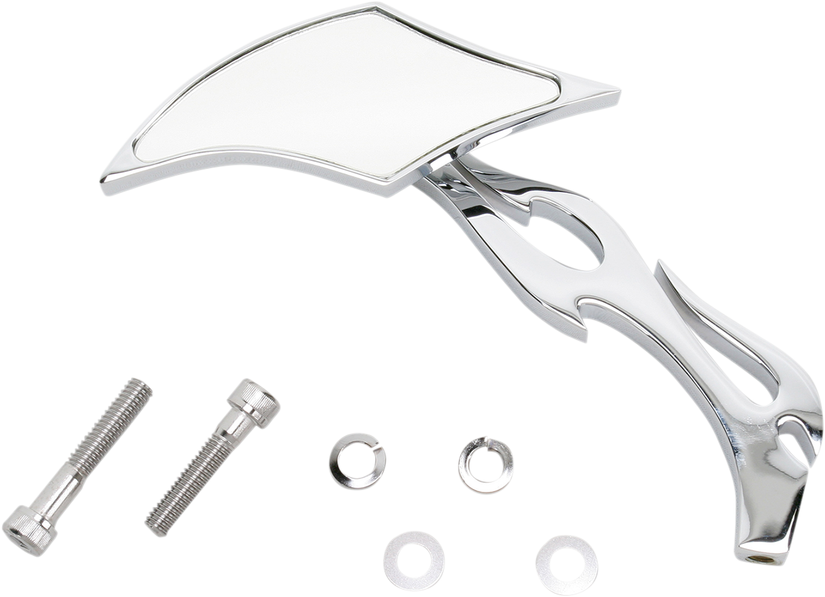 Mirror - Gothic/Flame - Side View - Diamond - Chrome - Left - Each