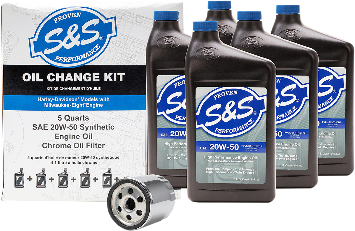 Oil Change Kit - Chrome Filter - M8 - 5 US quarts 2017 - 2022