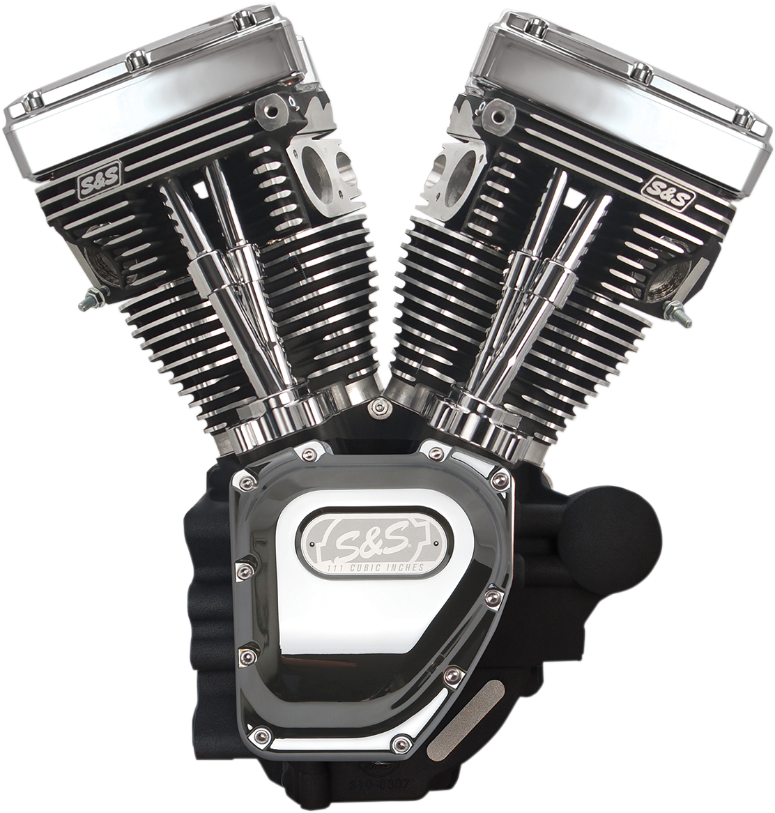 T111 Long Block Engine - Wrinkle Black and Chrome - Touring 2007 - 2020